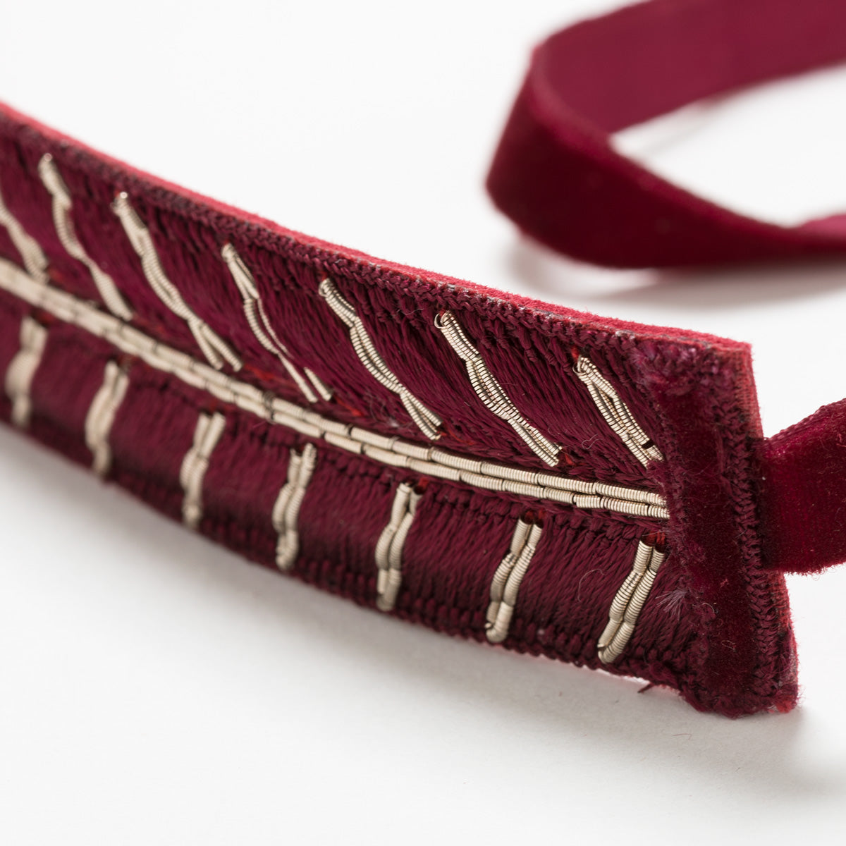 Lori Weitzner Medeina embroidered headband in Ruby