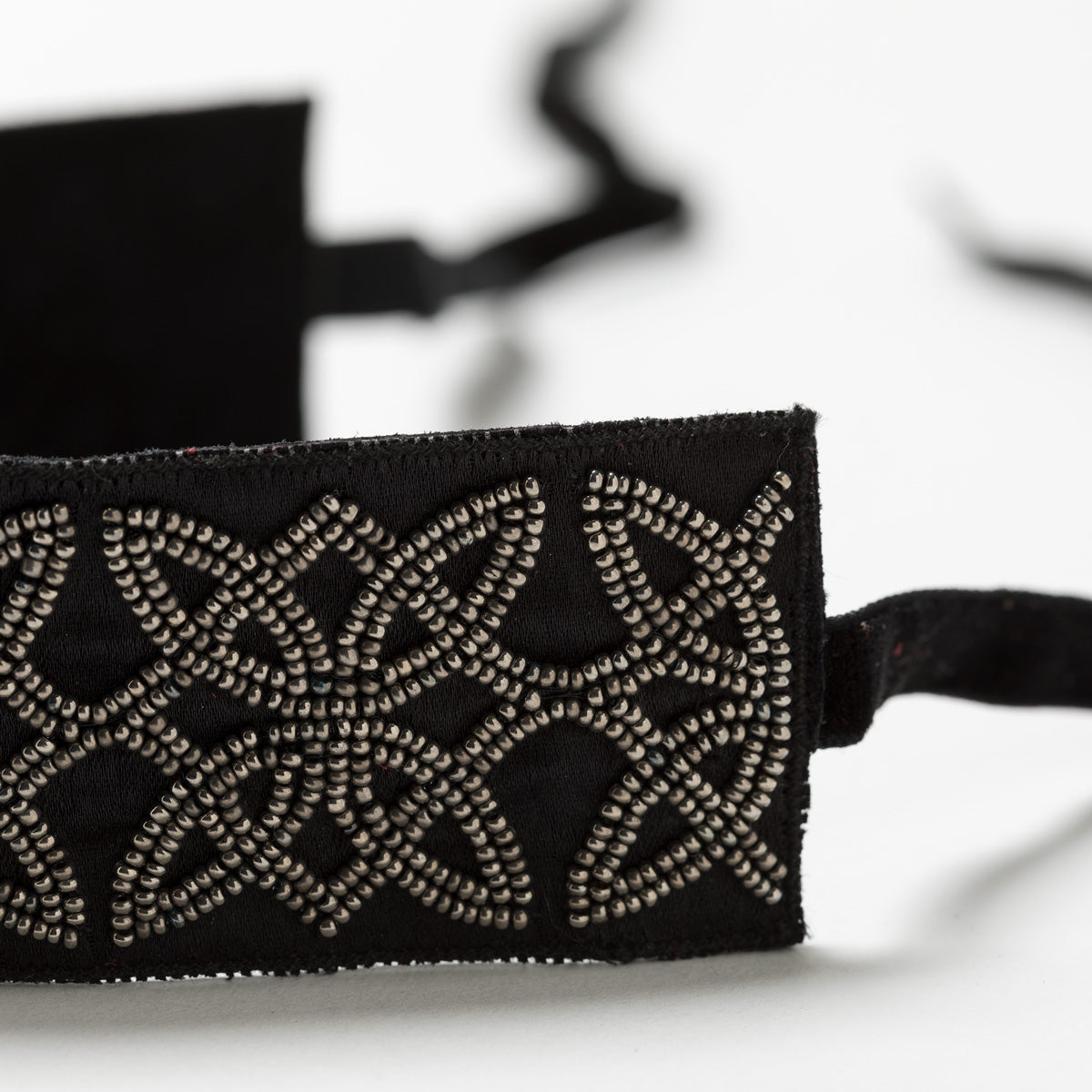 Lori Weitzner Ostara embroidered headband in charcoal