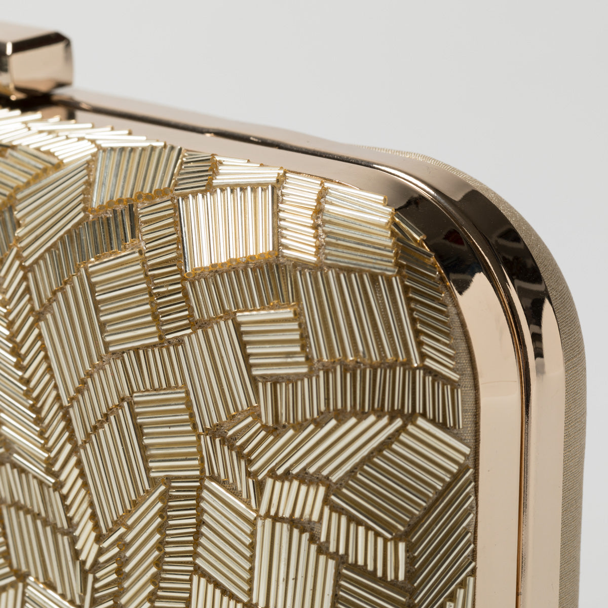 Lori Weitzner Saule Clutch, Bag with Beading and Hidden Chain