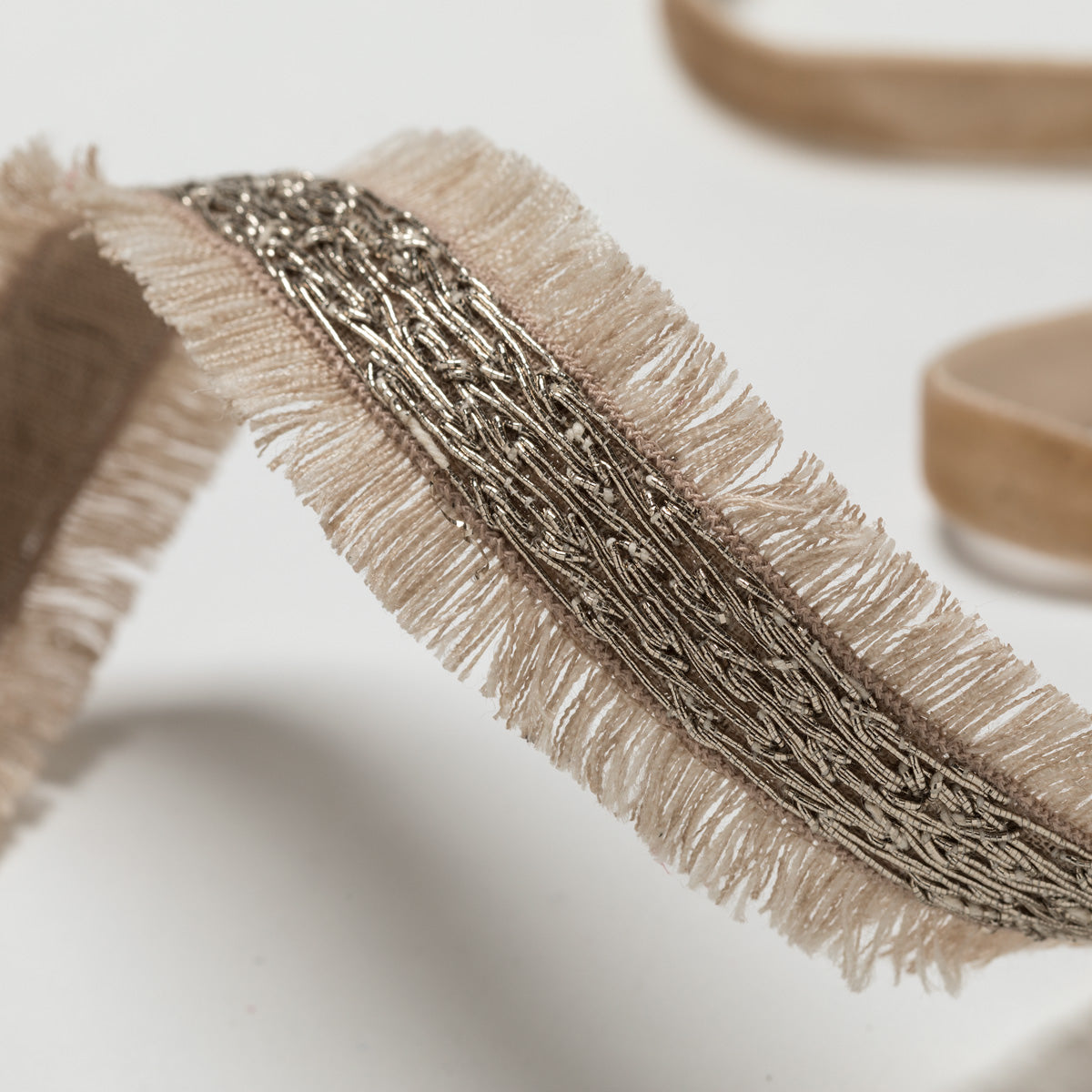 Lori Weitzner Selene fringe choker, headband with velvet ties