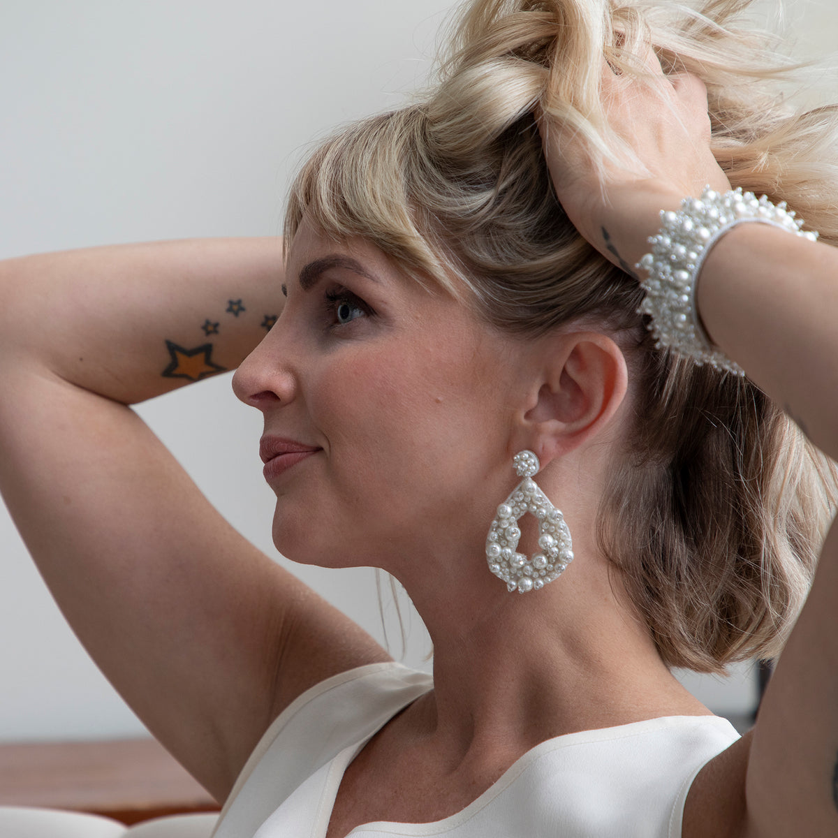 Lori Weitzner Clio Earrings Penelope Bracelet Bridal Collection