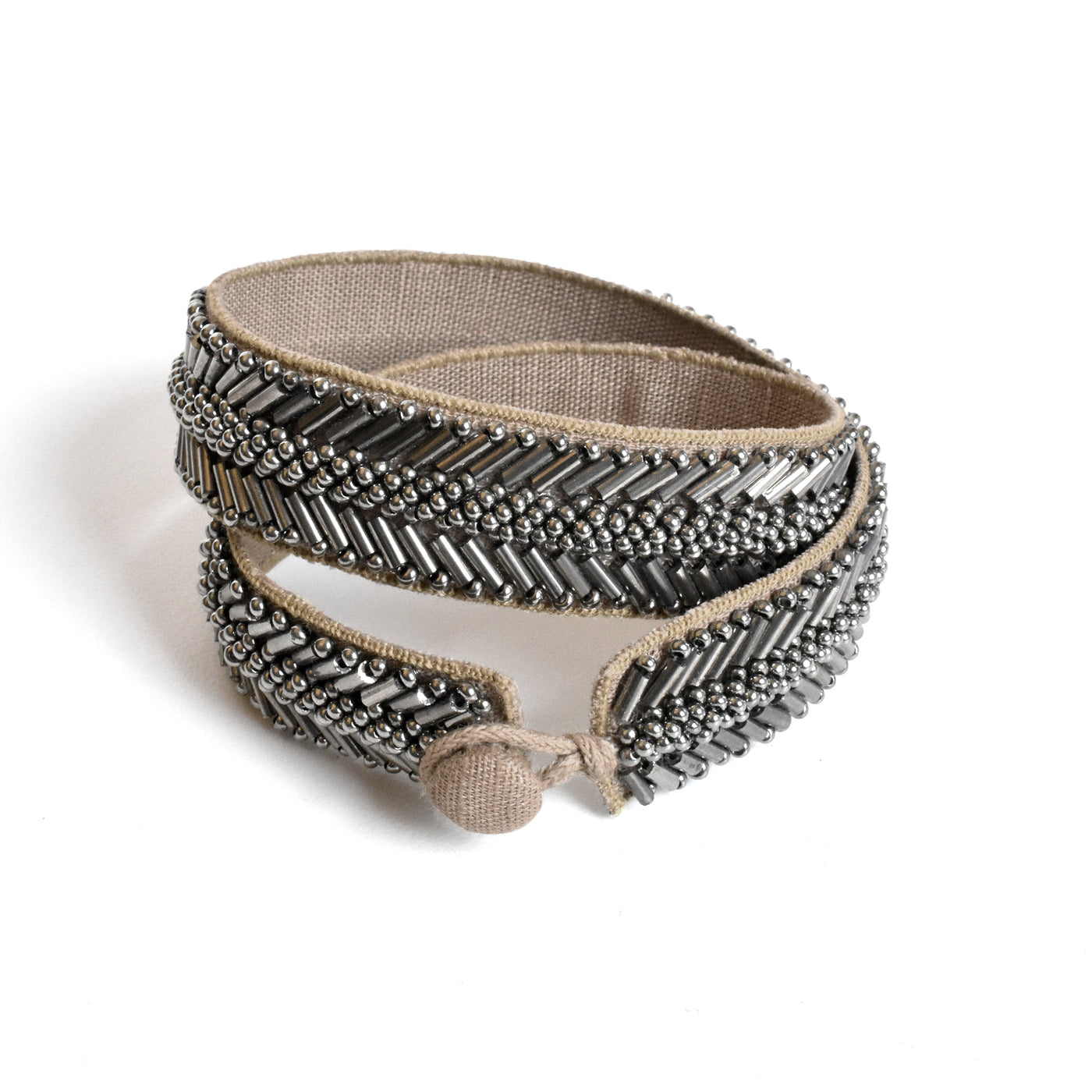 Lori Weitzner Lina Beaded Bracelet in the Color Silver