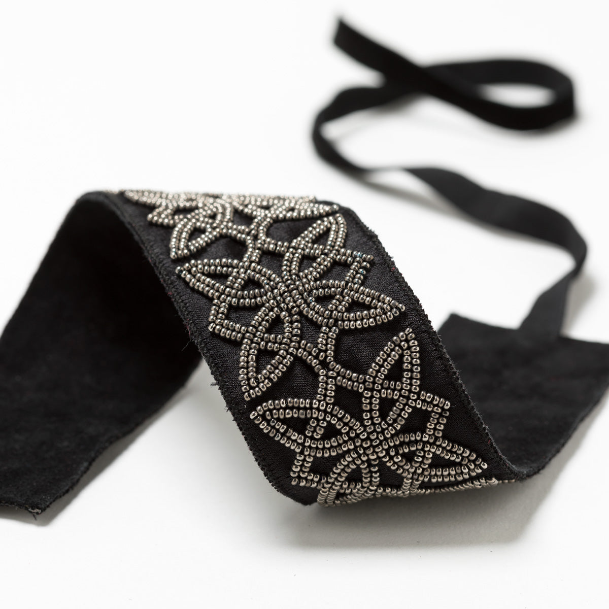 Lori Weitzner Ostara embroidered headband in charcoal